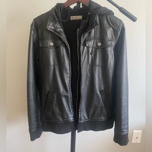 Mens S Faux Leather Jacket